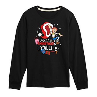 Disney / Pixar's Toy Story Jessie Boys 8-20 Merry Christmas Y'all Long Sleeve Graphic Tee