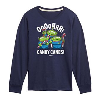 Disney / Pixar's Toy Story Aliens Boys 8-20 Candy Canes Long Sleeve Graphic Tee