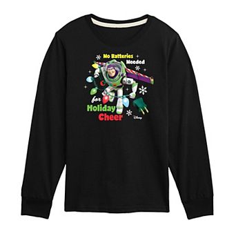 Disney / Pixar's Toy Buzz Lightyear Boys 8-20 Story Need Holiday Cheers Long Sleeve Graphic Tee