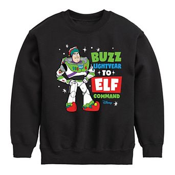 Disney / Pixar's Toy Story Buzz Lightyear Boys 8-20 To Elf Command Fleece Sweatshirt