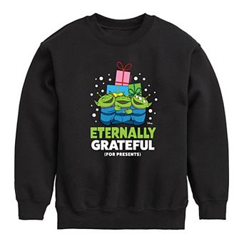 Disney / Pixar's Toy Story Aliens Boys 8-20 Grateful For Presents Crew Fleece Sweatshirt