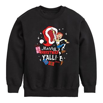 Disney / Pixar's Toy Story Jessie Boys 8-20 Merry Christmas Y'all Crew Fleece Sweatshirt