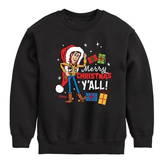 Disney / Pixar's Toy Story Woody Boys 8-20 Merry Christmas Y'all Fleece Sweatshirt