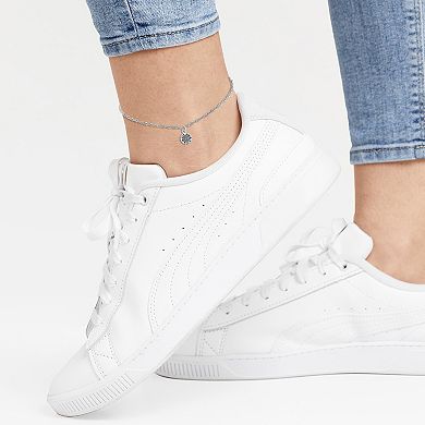 PRIMROSE Sterling Silver Oxidized Flower Anklet