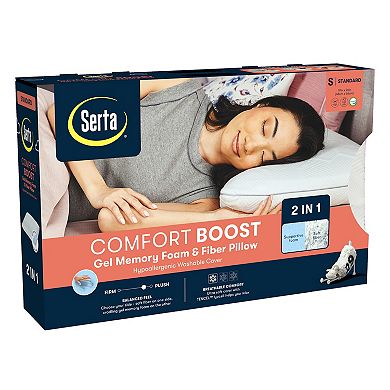 Serta® Comfort Boost Gel Memory Foam & Fiber Pillow