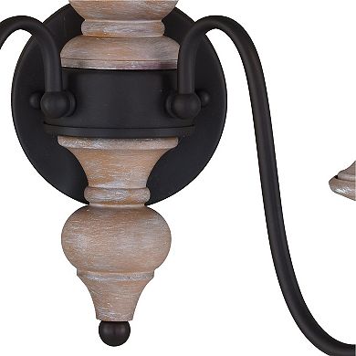 Georgetown 2 Light Gray Wood Farmhouse Candle Wall Sconce