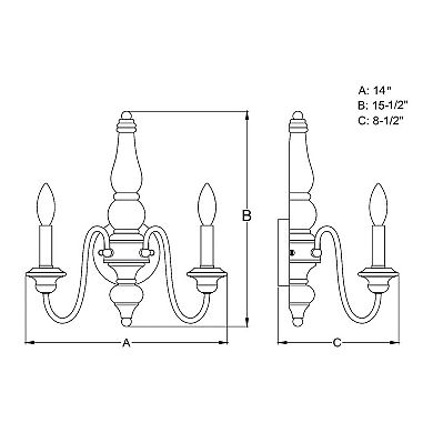 Georgetown 2 Light Gray Wood Farmhouse Candle Wall Sconce