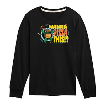 Boys 8-20 Teenage Mutant Ninja Turtles Mutant Mayhem Wanna Pizza This Long Sleeve Graphic Tee