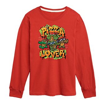 Boys 8-20 Teenage Mutant Ninja Turtles Mutant Mayhem Pizza Lover Long Sleeve Graphic Tee