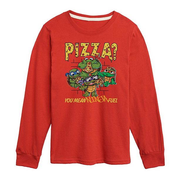 Teenage Mutant Ninja Turtles Mutant Mayhem - Pizza You Mean Ninja Fuel - Toddler & Youth Long Sleeve Graphic T-Shirt, Toddler Unisex, Size: Large, Red