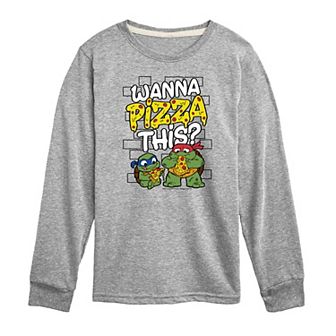 Boys 8-20 Teenage Mutant Ninja Turtles Mutant Mayhem Wanna Pizza This Long Sleeve Graphic Tee