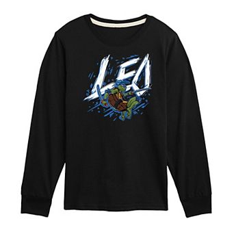 Boys 8-20 Teenage Mutant Ninja Turtles Mutant Mayhem Sketch Leo Long Sleeve Graphic Tee