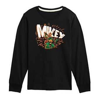 Boys 8-20 Teenage Mutant Ninja Turtles Mutant Mayhem Sketch Mikey Long Sleeve Graphic Tee