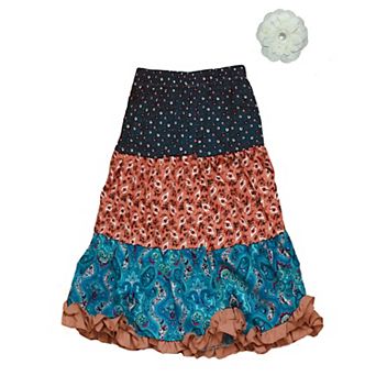 Mi Amore Gigi Peasant Skirt & Flower Hair Accessory