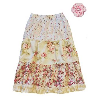 Mi Amore Gigi Peasant Skirt & Flower Hair Accessory
