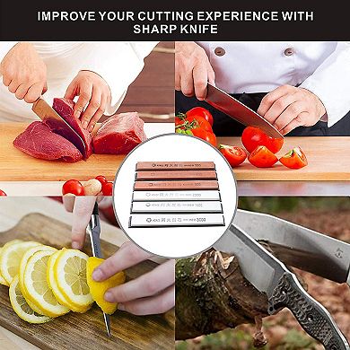 6 Pieces Sharpening Whetstones Kitchen Knife Sharpener