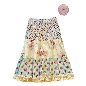 Mi Amore Gigi Peasant Skirt & Flower Hair Accessory