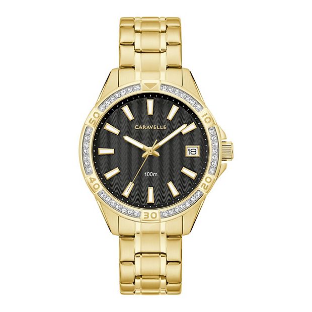 New in box Caravelle by Bulova Women\'s Crystal Accent Gold-Tone Mesh Watch 25070075_fpx.tif?$filterlrg$&  main image 4