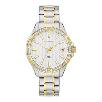 Caravelle by Bulova Women's Aqualuxx Two-Tone Crystal Accent Stainless Steel Watch - 45M120