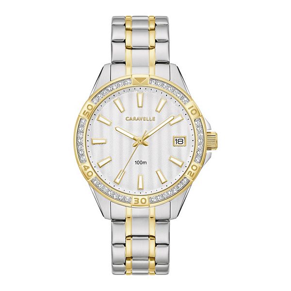 Caravelle by Bulova Women's Aqualuxx Two-Tone Crystal Accent Stainless ...