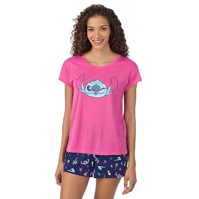 Disney's Lilo & Stitch Women's Cap Short Sleeve Pajama Tee & Pajama Shorts Set