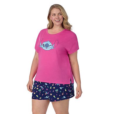 Disney's Lilo & Stitch Plus Size Cap Short Sleeve Pajama Tee & Pajama Shorts Set