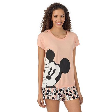 Disney's Mickey Mouse Women's Cap Short Sleeve Pajama Tee & Pajama Shorts Set
