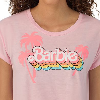Women's Barbie® Cap Short Sleeve Pajama Tee & Pajama Shorts Set