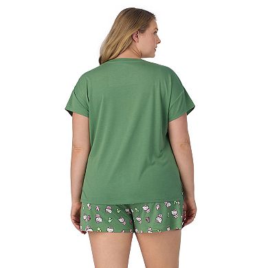 Plus Size Hello Kitty Cap Short Sleeve Pajama Tee & Pajama Shorts Set