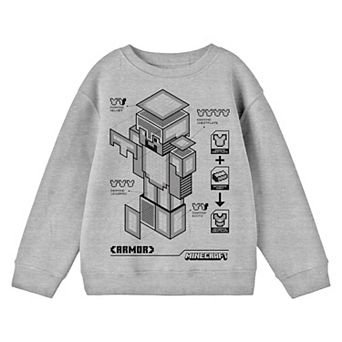 Boy's 8-20 Minecraft Creepers With Logo Long Sleeve
