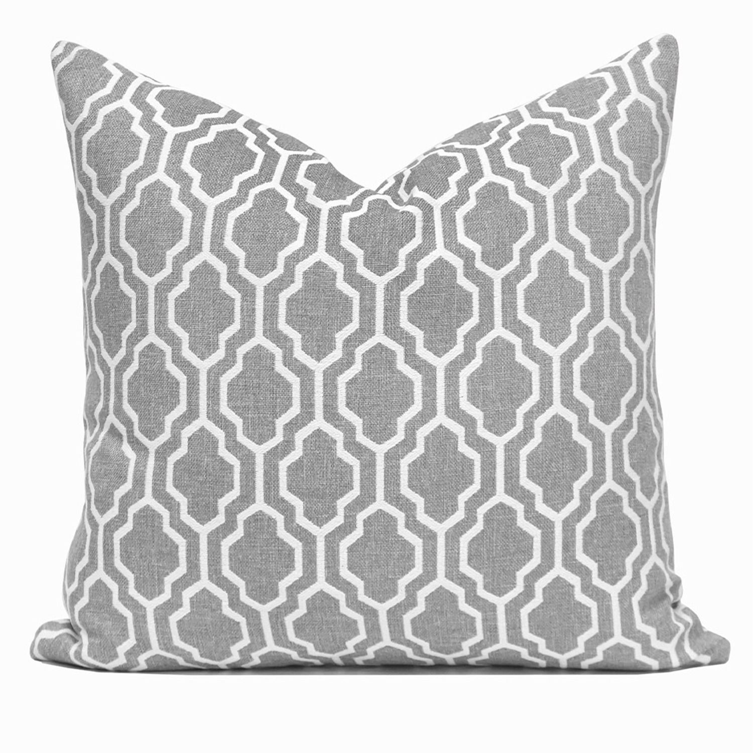 Gray and white online pillow