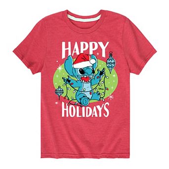 Disney's Lilo & Stitch Boys 8-20 Happy Holidays Graphic Tee