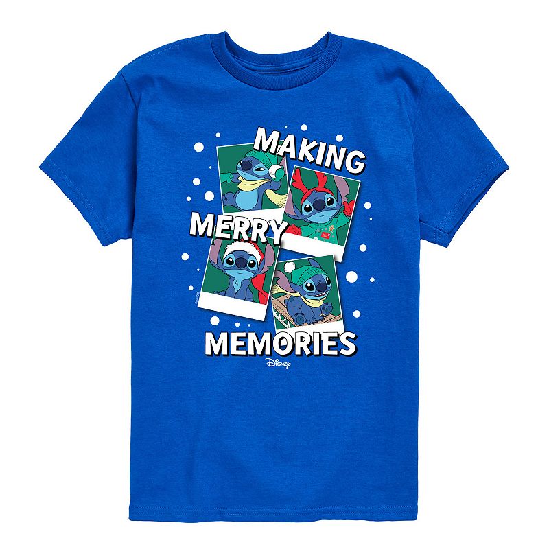 Disney's Lilo & Stitch Making Merry Memories Tee, Boy's, Size: Medium, Blue