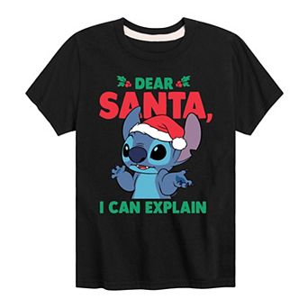 Disney's Lilo & Stitch Boys 8-20 Dear Santa I Can Explain Graphic Tee