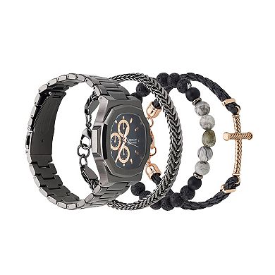 American Exchange Men's Analog Watch & Stackable Bracelet Set