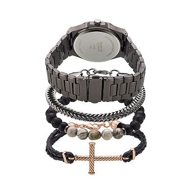 American Exchange Men's Analog Watch & Stackable Bracelet Set