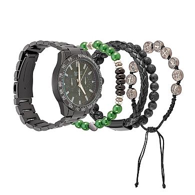 American Exchange Men's Analog Watch & Stackable Bracelet Set