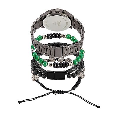 American Exchange Men's Analog Watch & Stackable Bracelet Set