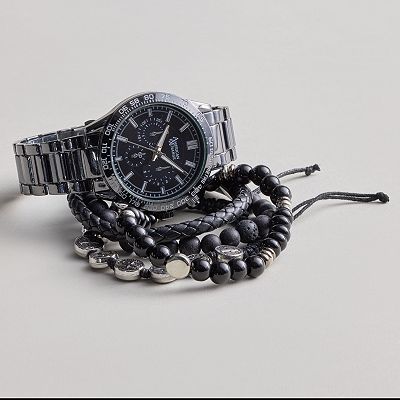 American Exchange Men's Gunmetal Tone Chronograph Watch