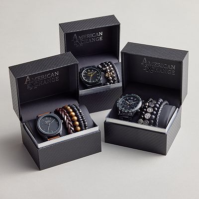 American Exchange Men's Gunmetal Tone Chronograph Watch