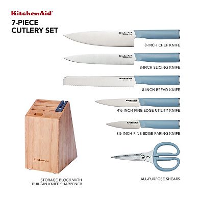 KitchenAid Blue Classic 7-Piece Knife Block Set