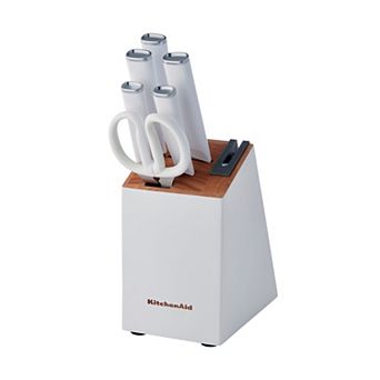 KitchenAid® Classic 7 pc White Two-Tone Block Set