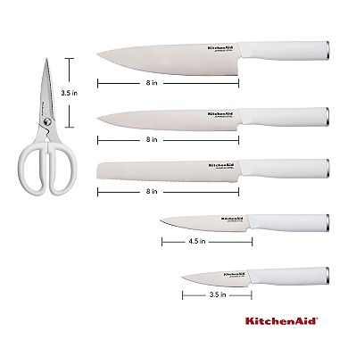 KitchenAid Classic 7-Piece White Two-Tone Block Set