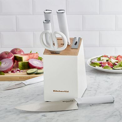 KitchenAid Classic 7-Piece White Two-Tone Block Set