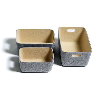 Folden Lane Molded Felt Basket - Small Light Grey