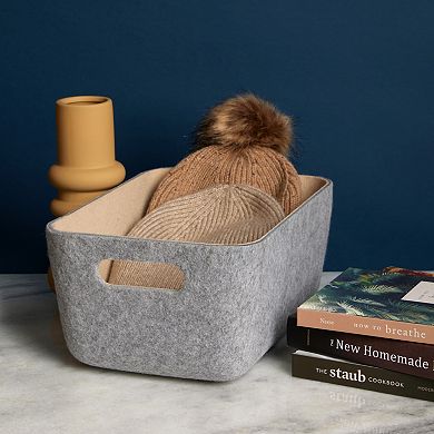 Folden Lane Molded Felt Basket - Medium Light Grey