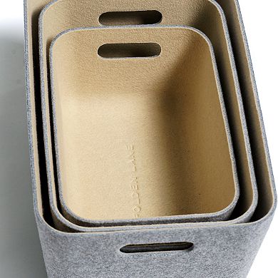 Folden Lane Molded Felt Basket - Medium Light Grey