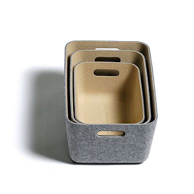 Folden Lane Molded Felt Basket - Medium Light Grey