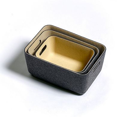 Folden Lane Molded Felt Basket - Small Dark Grey