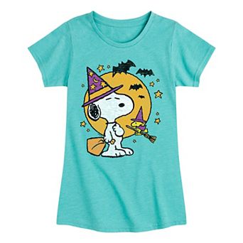 Girls Peanuts Snoopy Woodstock Witchcraft Graphic Tee